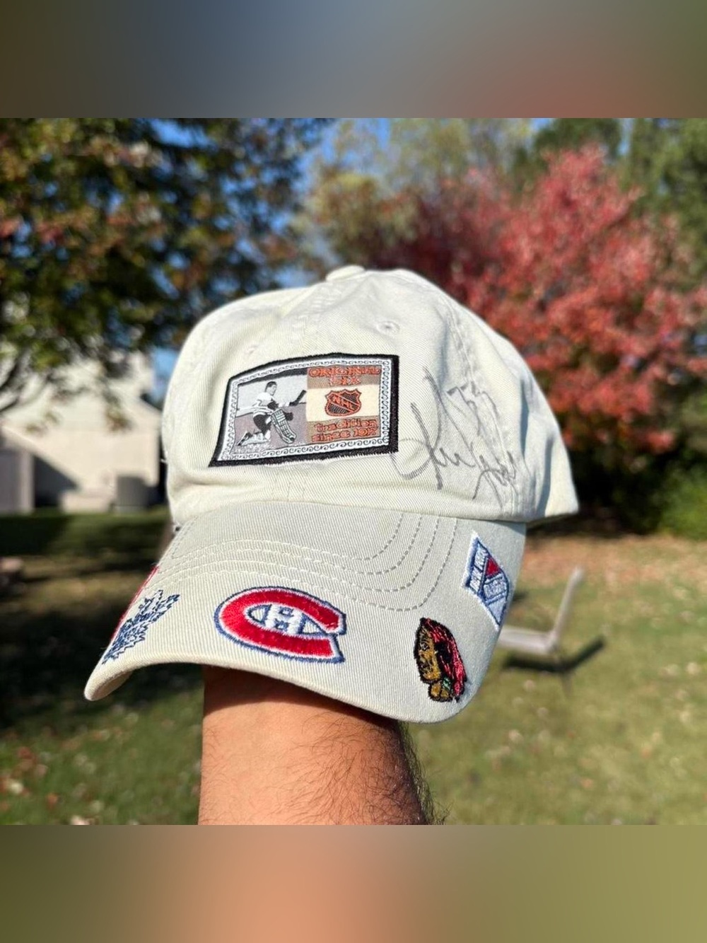 Steve Yzerman Kris Draper Jiri Fischer Signed Autograph Hat Detroit Red Wings